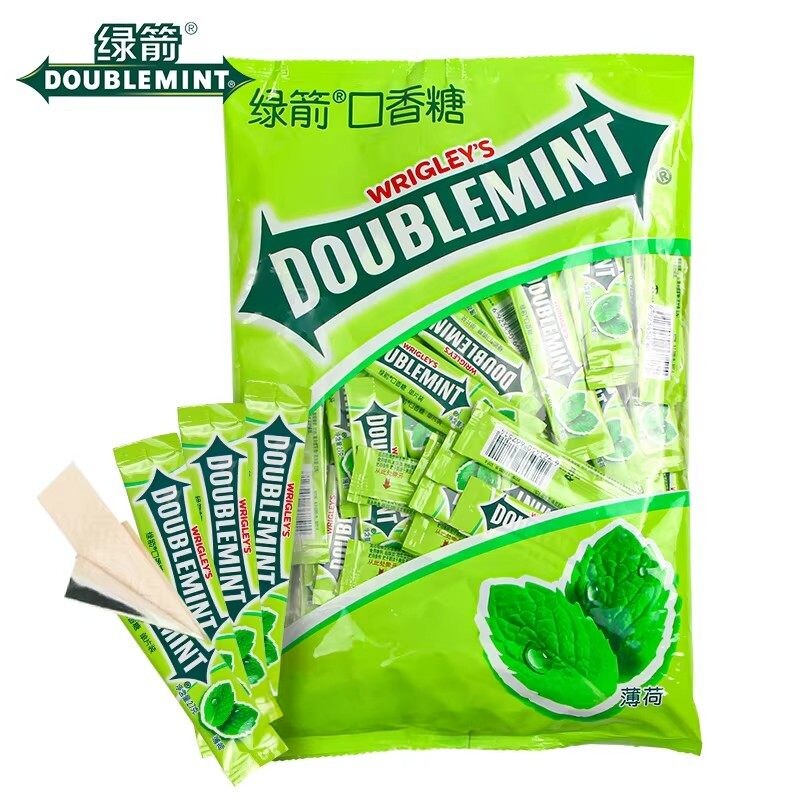 约会接吻清新口气糖果绿箭口香糖薄荷味100片便携散装零食泡泡糖