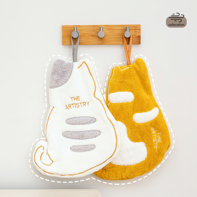 擦手巾挂式吸水速干卡通可t爱加厚卫生间厨房毛巾儿童不掉毛抹手