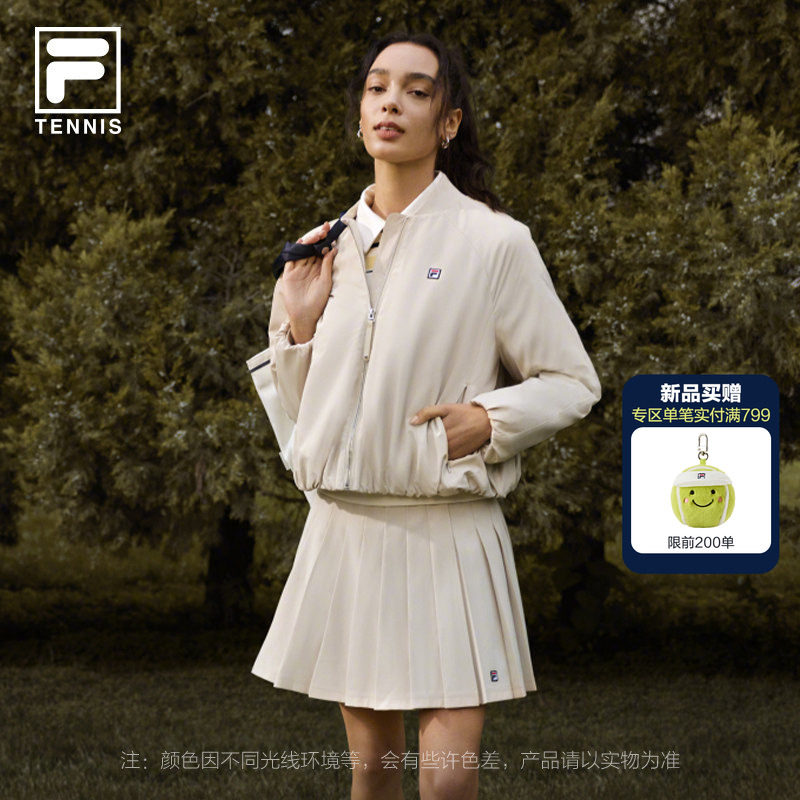 FILA斐乐网球系列女士棉服2026春新款运动简约宽松保暖夹克外套