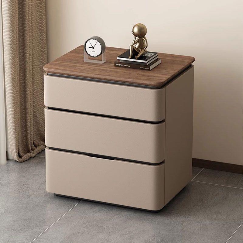 极简新款实木床头柜家用卧室床边柜现代简约三抽加宽收纳床头柜子
