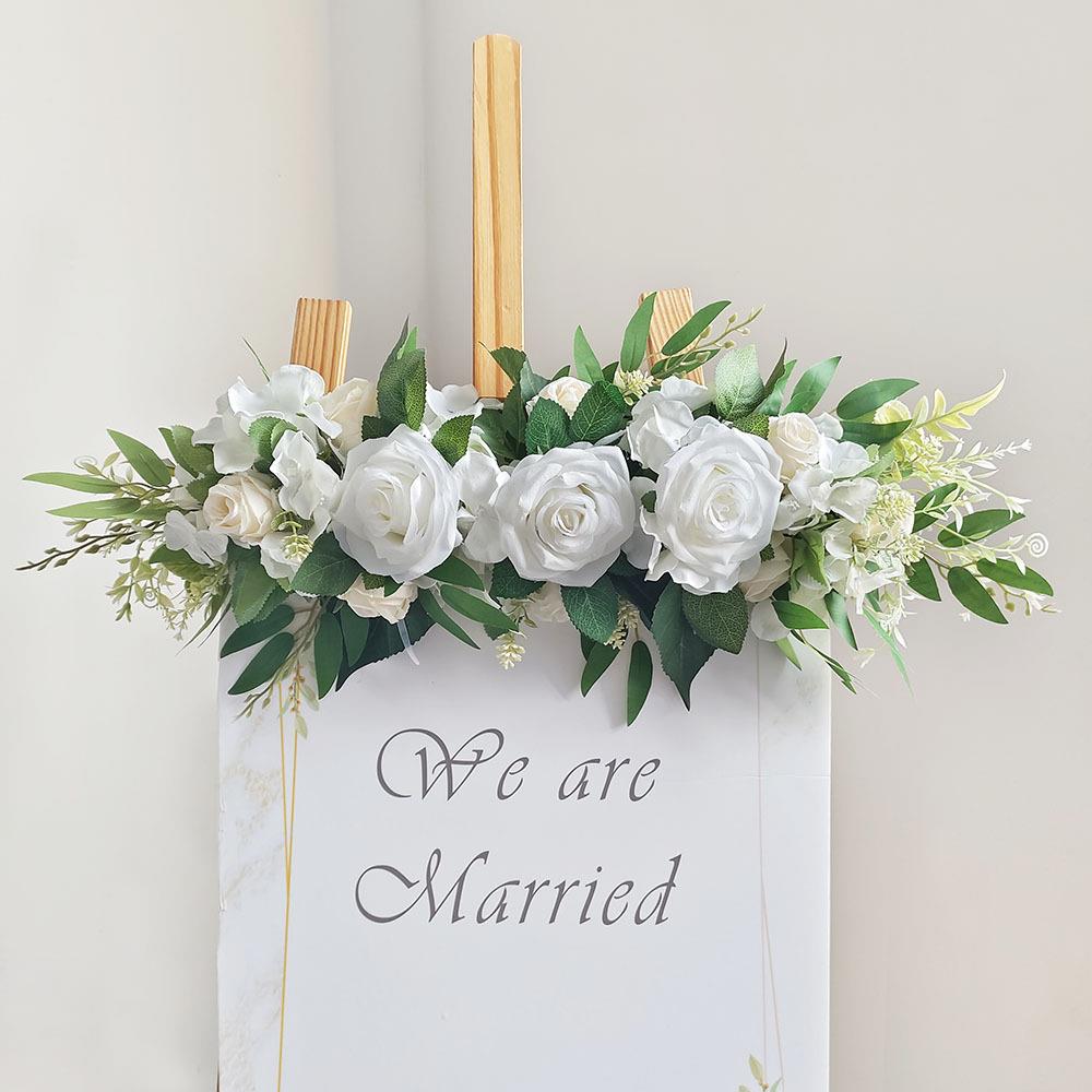 新款迎宾花人造花仿真花玫瑰花排婚礼椅背花餐桌花条镜前花门饰