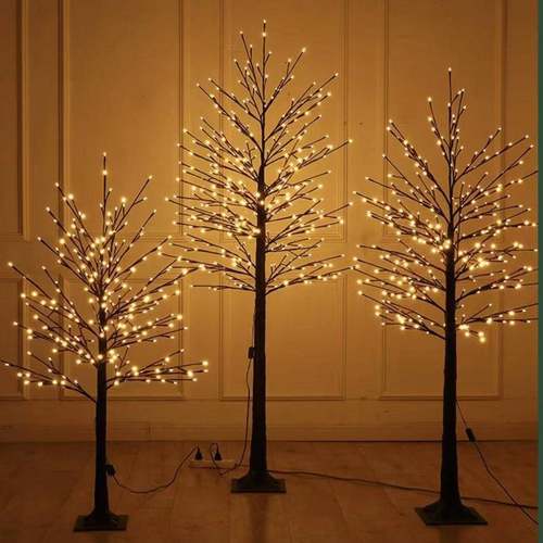 LED彩灯节日氛围仿真发光白桦树过年春节装饰灯室内商场圣诞树灯