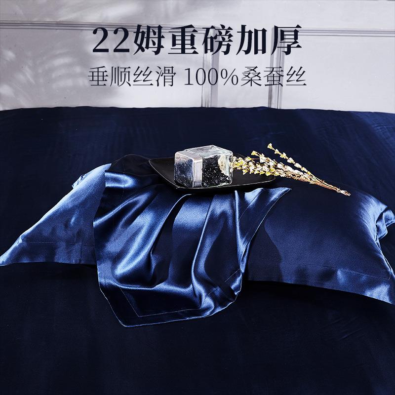 【出口品质】22姆重磅加厚真丝枕套桑蚕丝枕头套加飞边宽边