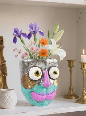 现货波普异唇壁挂花盆树脂多肉花盆创意阳台装饰室内外绿植挂盆