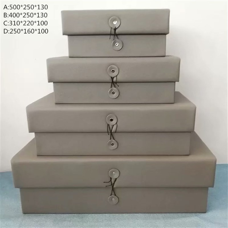 后现代时尚北欧绑带加海s绵天地盖收纳装饰盒家居样板间衣帽间饰