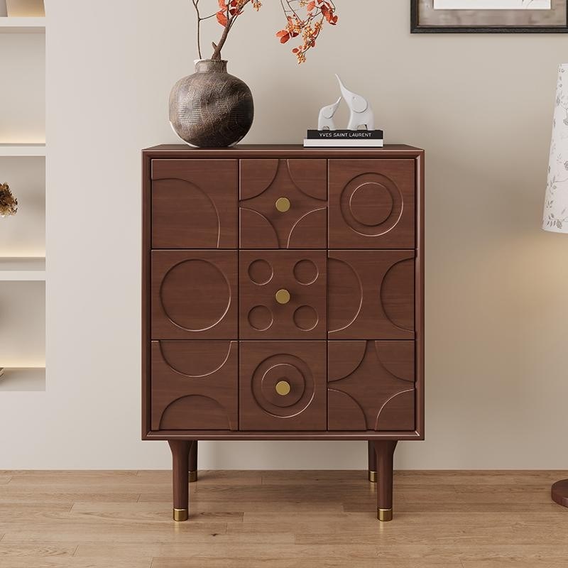 创意床头柜d2024新款轻奢高级感法式中古柜全实木床头柜子简约现