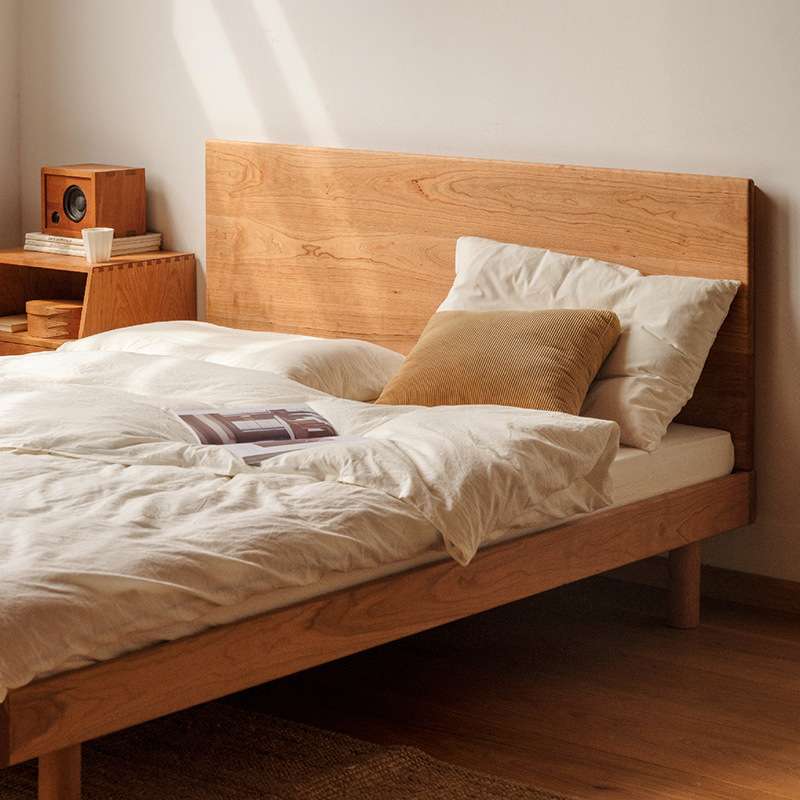 MUMO 林间床 北欧家用主卧室原木风1.5实木1米8单双人床