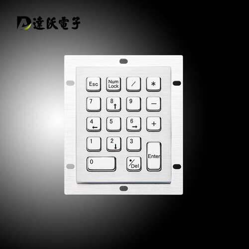 达沃D-8212 18键小数字键盘 金属工业不锈钢电脑密码输入键盘