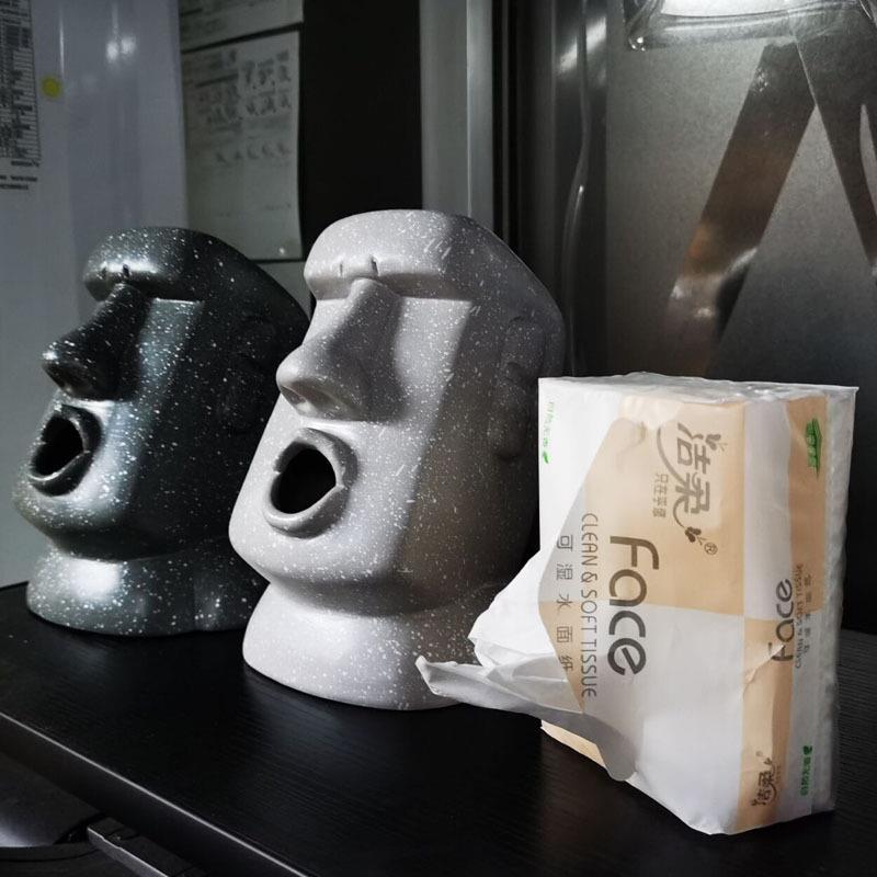 创意摩艾石像人MOAI复活节岛石人纸巾愤怒石像人纸巾抽工厂跨境