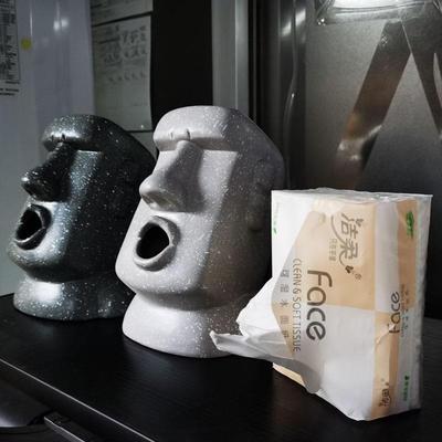 创意摩艾石像人MOAI复活节岛石人纸巾愤怒石像人纸巾抽工厂跨境