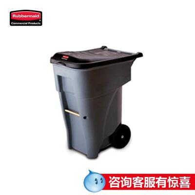 rubbermaid乐柏美可推式垃圾桶连桶盖 65加仑/246L灰色FG9W2100