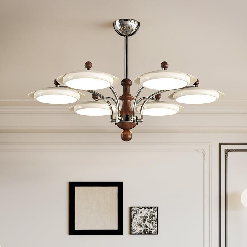 中古风大厅主灯2025新款护眼餐厅灯广东中山灯法式奶油风客厅吊灯