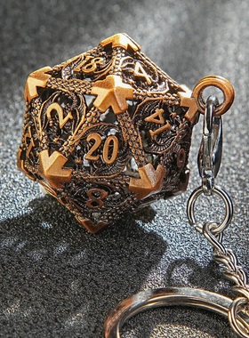 金属镂空6mm迷你金属骰子套装吊坠dnd克苏鲁跑团桌游多面色子饰品