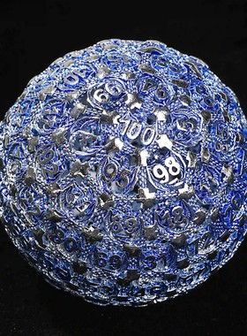 D100面骰子金属空心镂空多面体DND克苏鲁coc跑团桌游龙与地下城