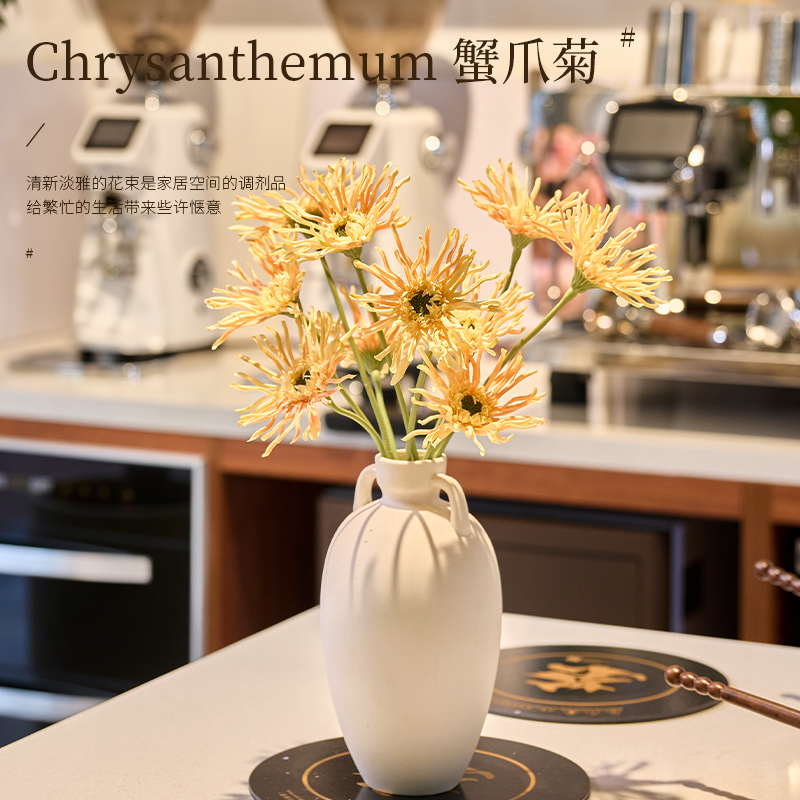 小清新仿真花蟹爪菊假花仿真绢花客厅餐桌桌面装饰插花艺术摆件,家居饰品,仿真花/假花,淘宝优惠券,粉丝福利购,淘宝优惠卷