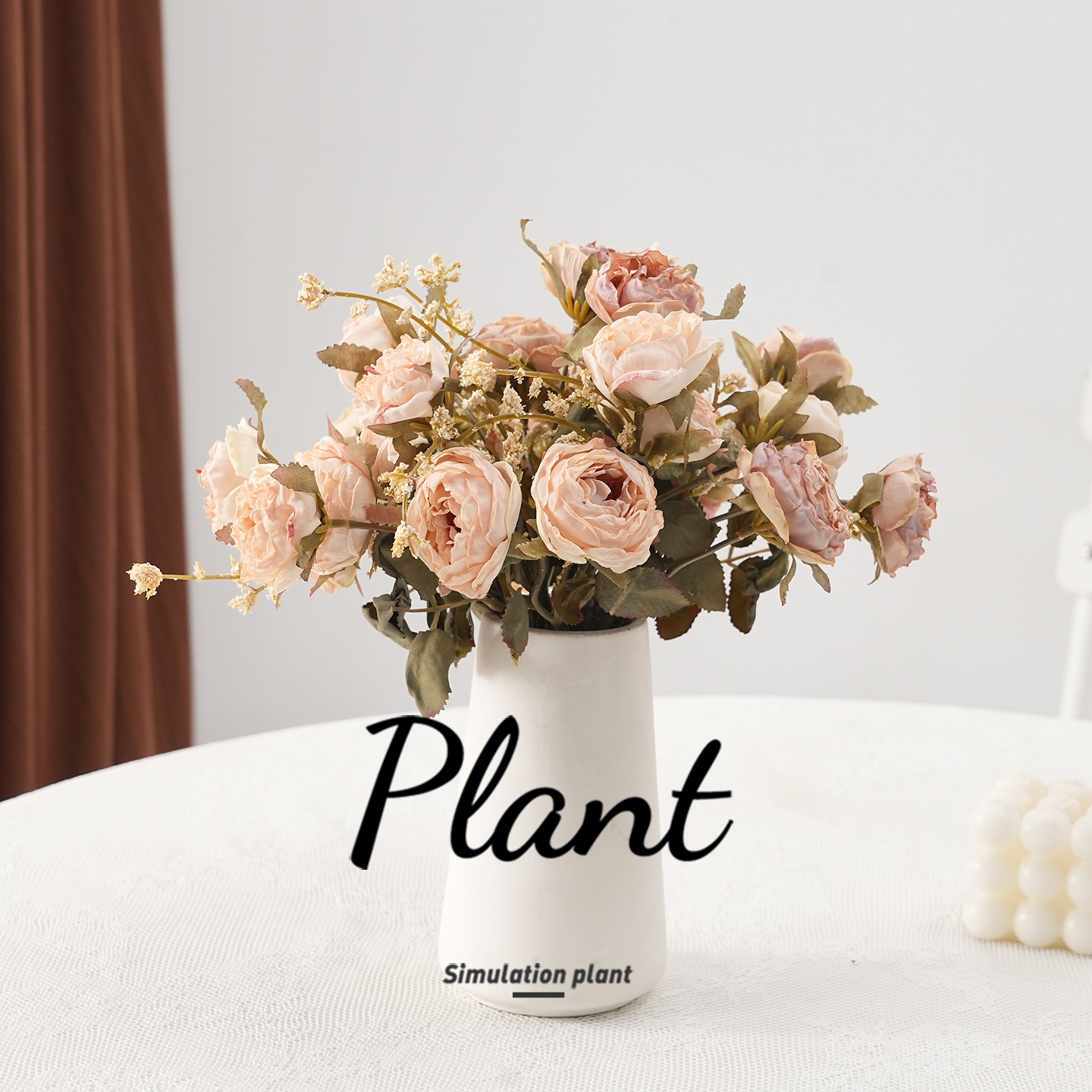 北欧风仿真花玫瑰花艺装饰假花家居饰品桌面客厅装饰陶瓷花瓶摆件 - 花点馨意旗舰店出品