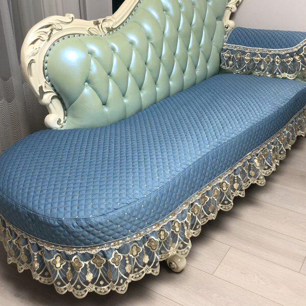 全包耐磨定做坐垫棉沙发套四季通用飘窗垫夏季新款欧式蓝色防滑夹