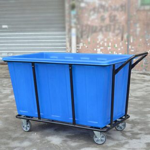 小号大型布草车圆管手推车车钢化玻璃平板车推货车房车大收集洗衣