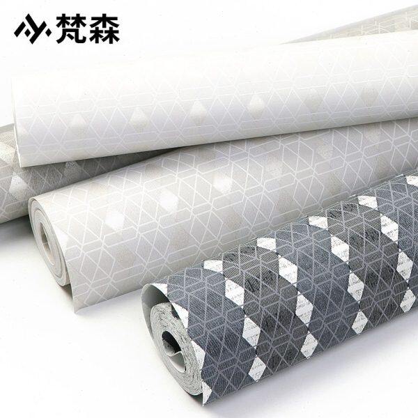 壁纸格子条纹现代简约家用素色轻奢客厅卧室背景墙墙纸无纺布高档