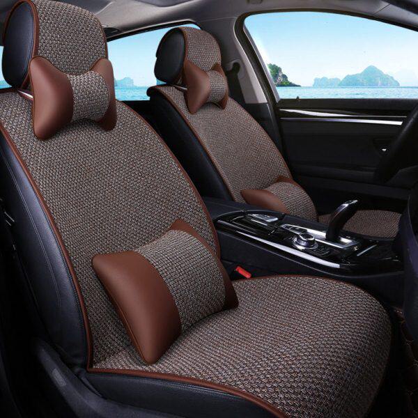 19座椅套款20座套免绑四季通用男女艺汽车坐垫春秋半包款薄亚麻布