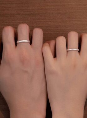 对戒天h对情人节素rn简约ry七夕生一对m砂象礼物情侣戒指s送圈面