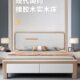 主卧轻奢现代简约单人实木床婚床全实木1.5米储物1.8米白色双人