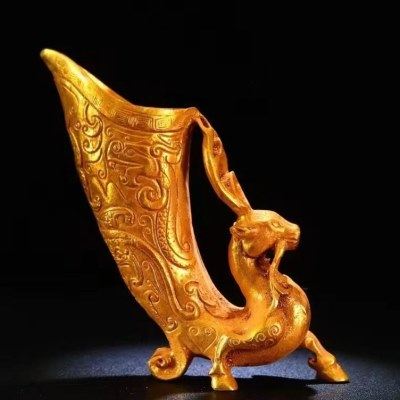 古玩铜器收藏铜鎏金羊头杯金樽杯古董古玩老物件收藏仿古档摆件,饰品/流行首饰/时尚饰品新,摆件,淘宝优惠券,粉丝福利购,淘宝优惠卷