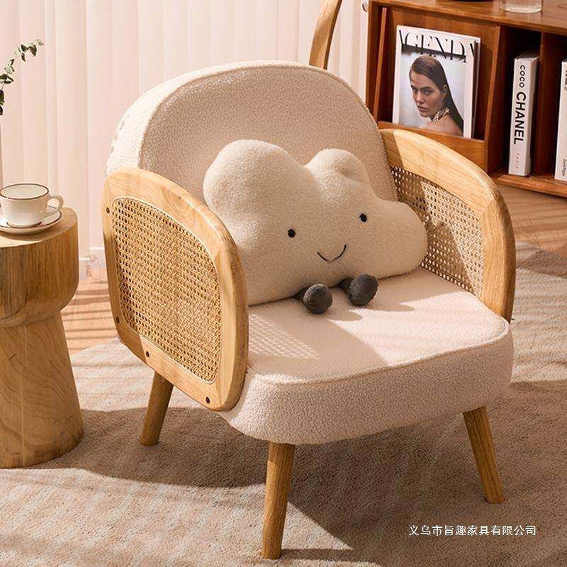 实木单人沙发茶几组合小户型客厅现代民宿酒店简约科技布艺出租房