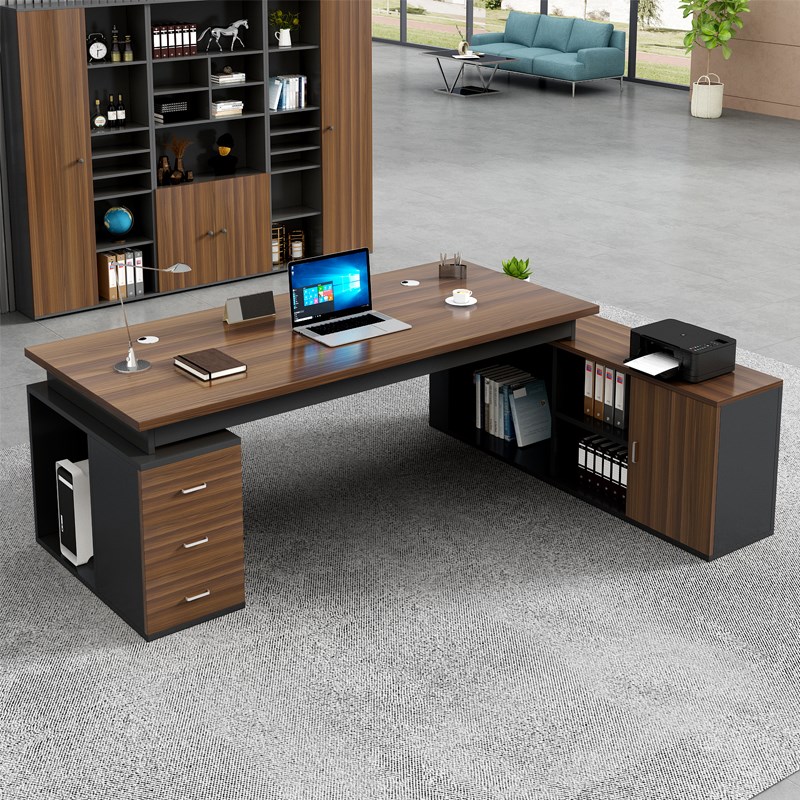 办公桌轻奢高级办公室家具桌椅组合D经理总裁单人桌子大班台老板