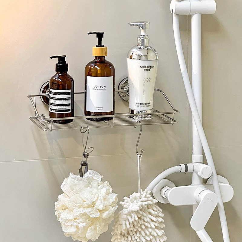 花洒置物架浴室卫生间淋浴房沐浴露不锈钢沥水洗漱台化妆品收纳架