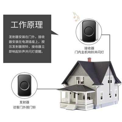 门铃家用无线远距离电子遥控叮咚铃音防盗门门钟老人呼叫器呼叫铃