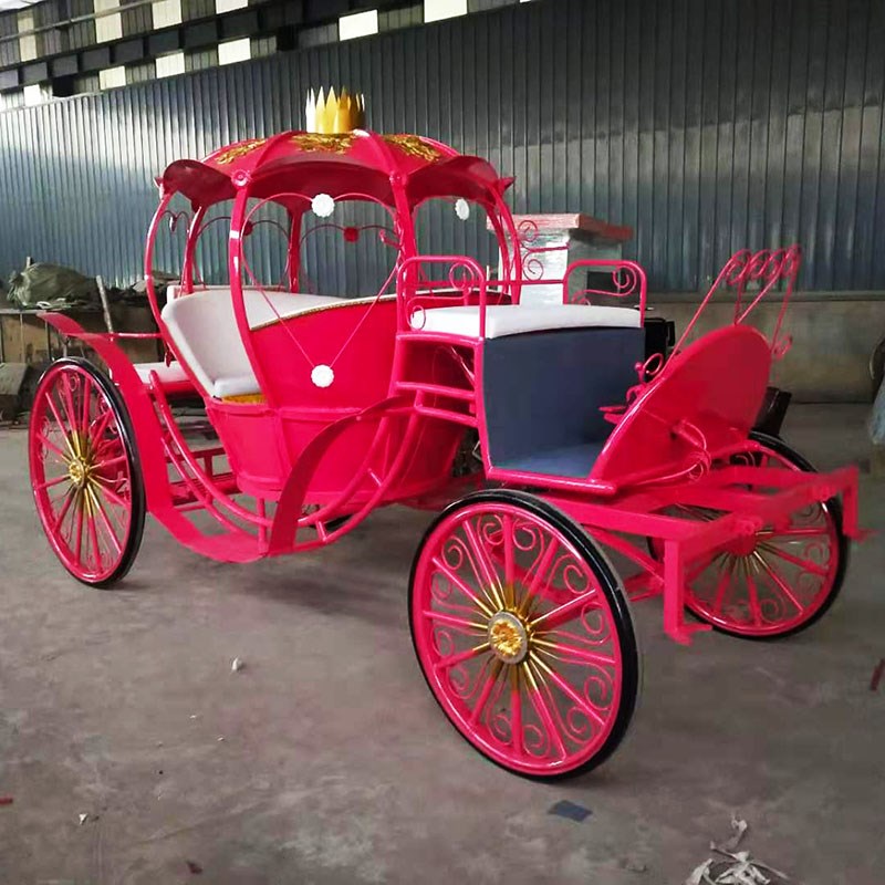 铁艺南瓜马车婚庆公主车影视道具摆件圣诞观光旅游车四轮可改电动