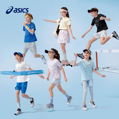 ASICS/亚瑟士童装儿童短袖运动夏季新款吸湿速干运动短袖T恤