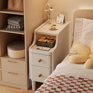 实木极窄床头柜小型20cm窄边柜30公分夹缝储物柜家用卧室收纳柜子