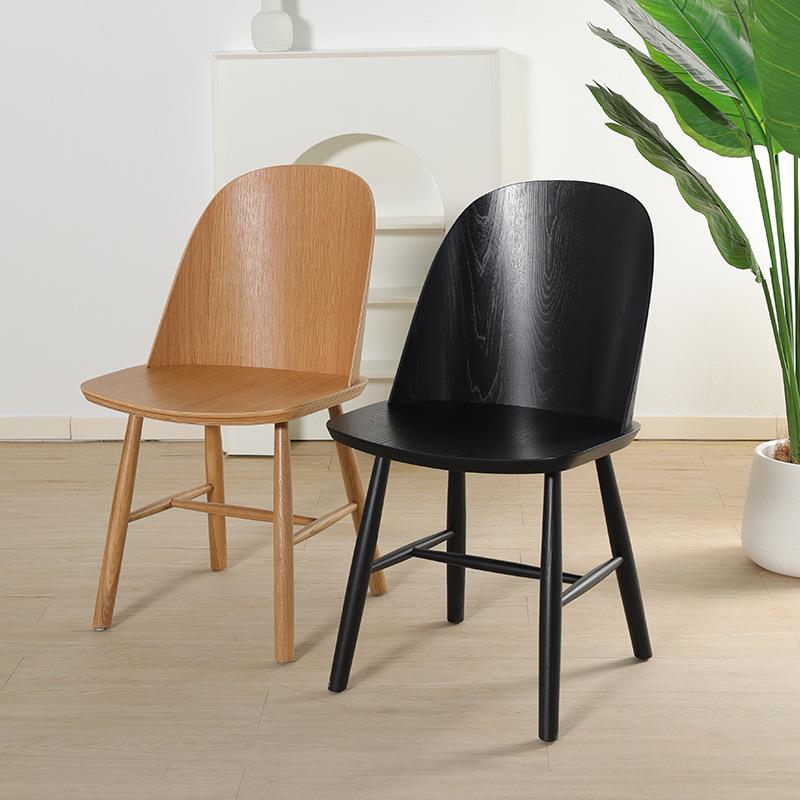北欧简约白橡实木餐椅 时尚个性休闲电脑椅民宿餐厅创意咖啡椅子