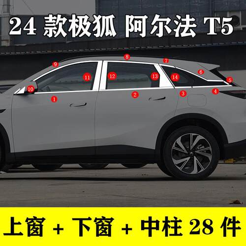 暗莹适用阿尔法极狐车窗改装装饰条不锈钢材质贴合原车无损安装
