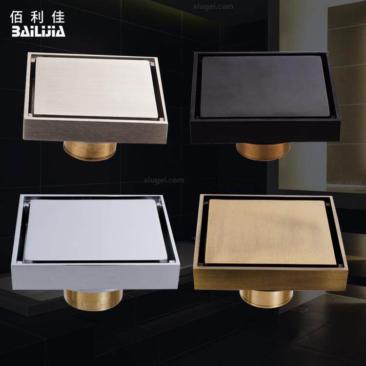 全铜隐形防臭地漏 仿古黑古电镀拉丝卫生间隐形铜地漏 瓷砖地漏