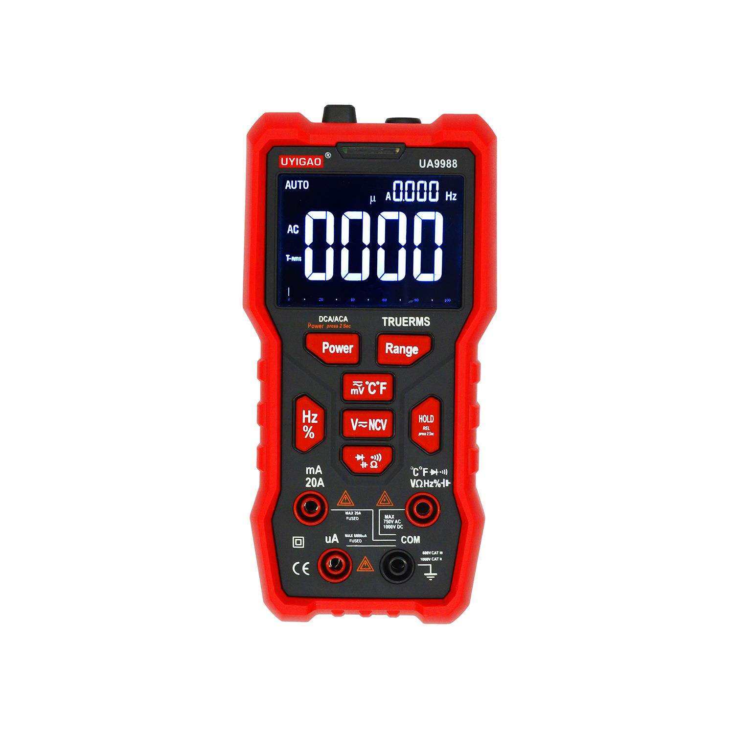 优仪高UYIGAO万用表UA9988智能VR屏万用表 带模拟条显示测量表