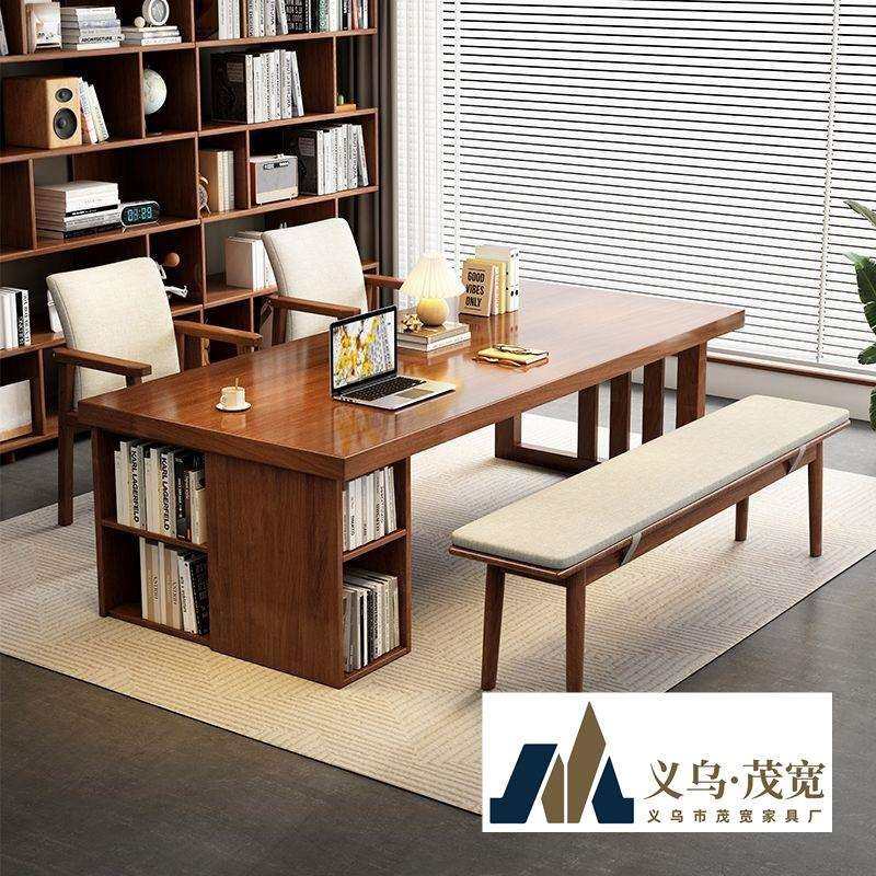 实木大板桌子客厅大长书桌书柜组合工作台家用餐桌一体办公学习桌,电子元器件市场,其它元器件,淘宝优惠券,粉丝福利购,淘宝优惠卷