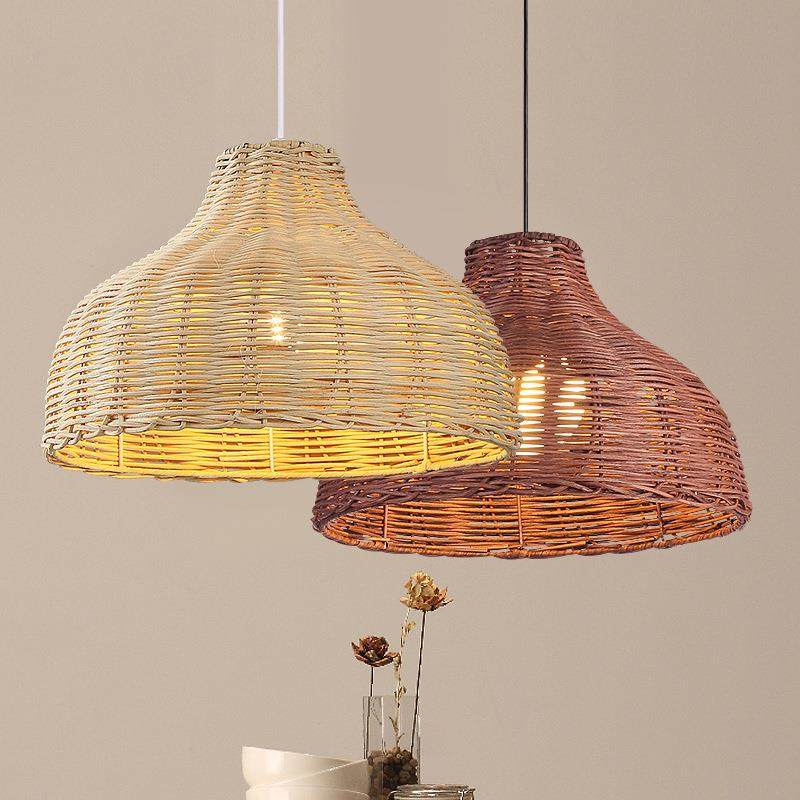 日式吊灯餐厅吧阳台田园风格咖啡屋藤艺竹编榻榻米中式东南亚灯具
