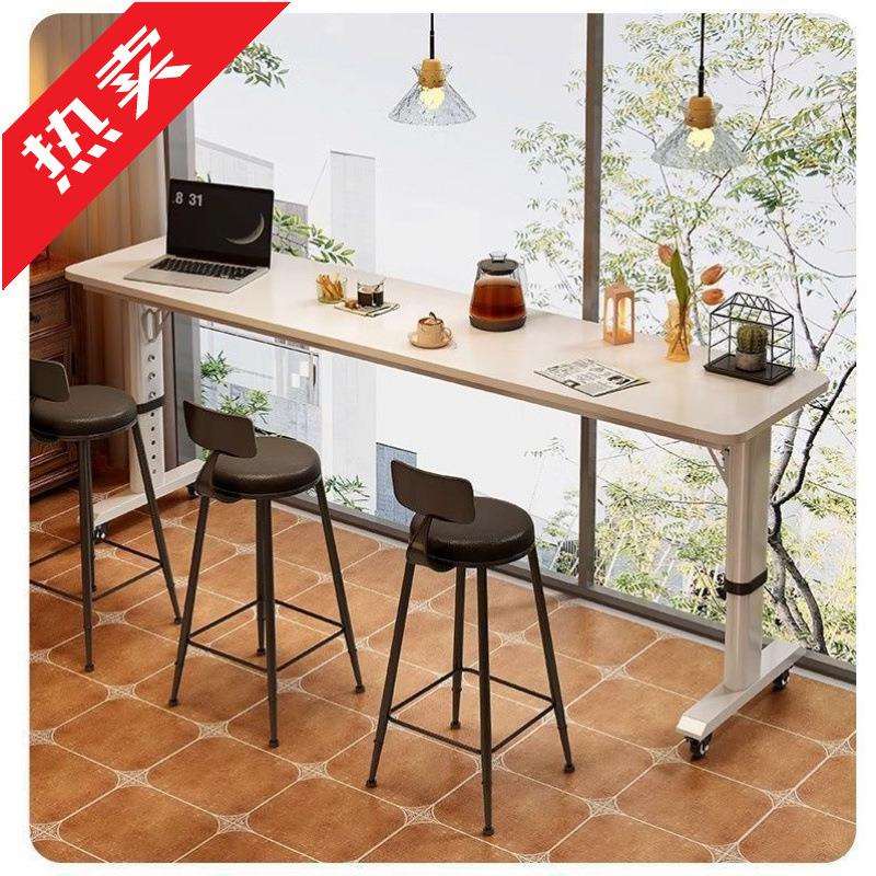 手摇升降家用长条办公桌学生卧室简易学习桌卧室移动可躺工作桌子