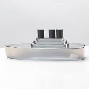 轻奢高档水晶摆件创意游轮航船艺术工艺品样板间展厅卧室软装饰品
