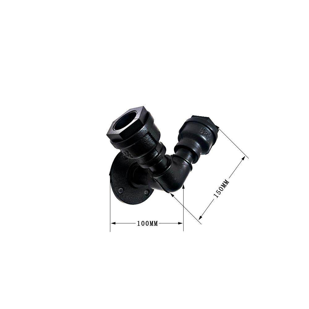 loft壁灯铁艺水管设计创意餐厅咖啡馆酒吧过道个性双头v字铁壁灯