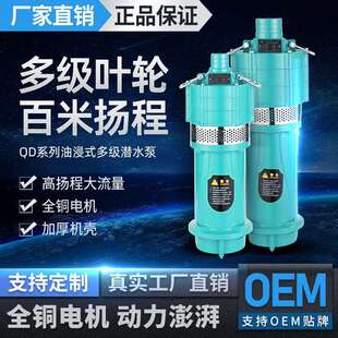 QD多级潜水泵高扬程油浸泵高压小老鼠家用1寸农田灌溉220V抽水机