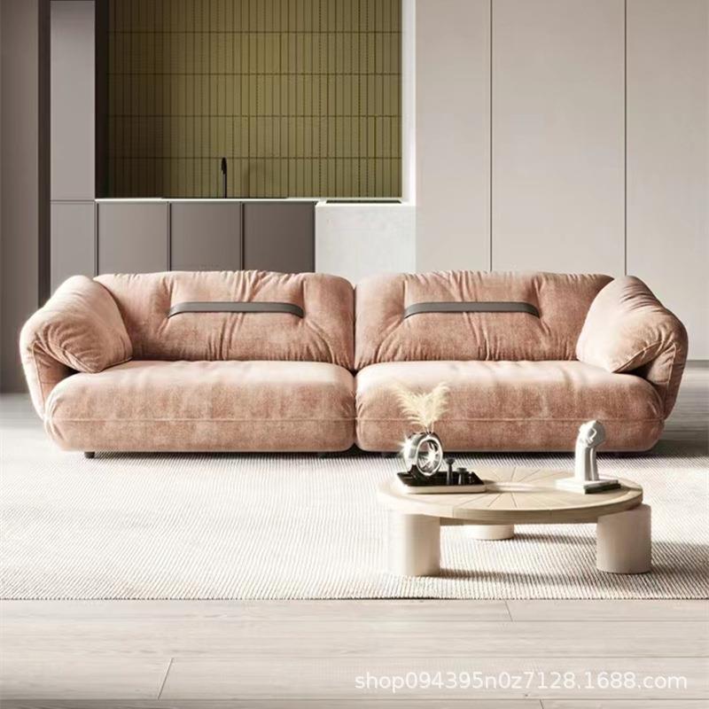 意式轻奢雪尼尔布艺沙发简约客厅现代大象耳朵baxter三人沙发组合