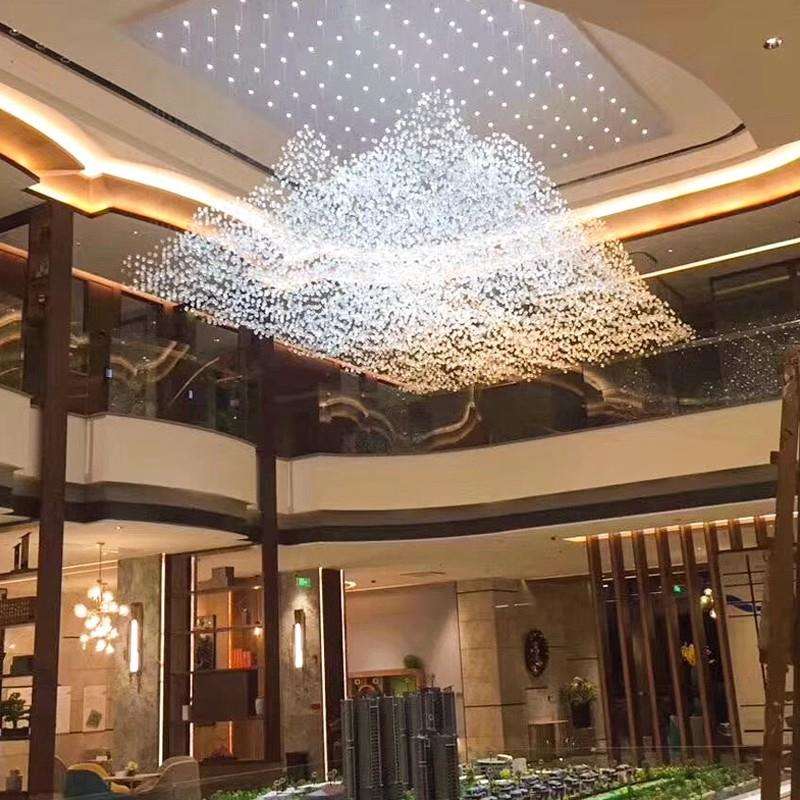 售楼部大堂屏风创意灯具酒店蜡烛大厅石头工程冰山造型水晶吊灯