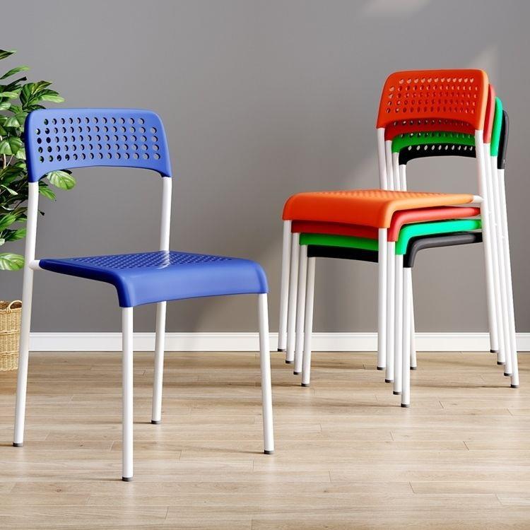 家用塑料椅子餐椅成人加厚休闲靠背椅办公椅现代简约懒人电脑罗加