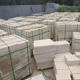 柏坡黄石材 外墙干挂花岗岩 荔枝面火烧面路沿石 园林造景石材