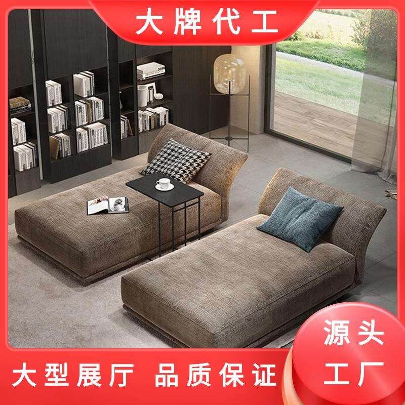 意式极简客厅贵妃榻美人靠沙发布艺单人床卧室小户型现代阳台躺椅
