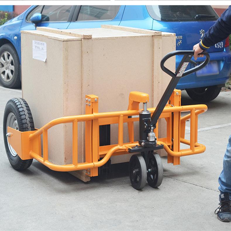 hoular好拉越野1吨山地型叉车大轮子托盘车液压搬运车 充气轮叉车